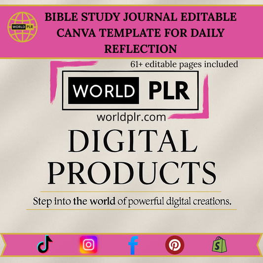 Bible Study Journal Editable Canva Template for Daily Reflection