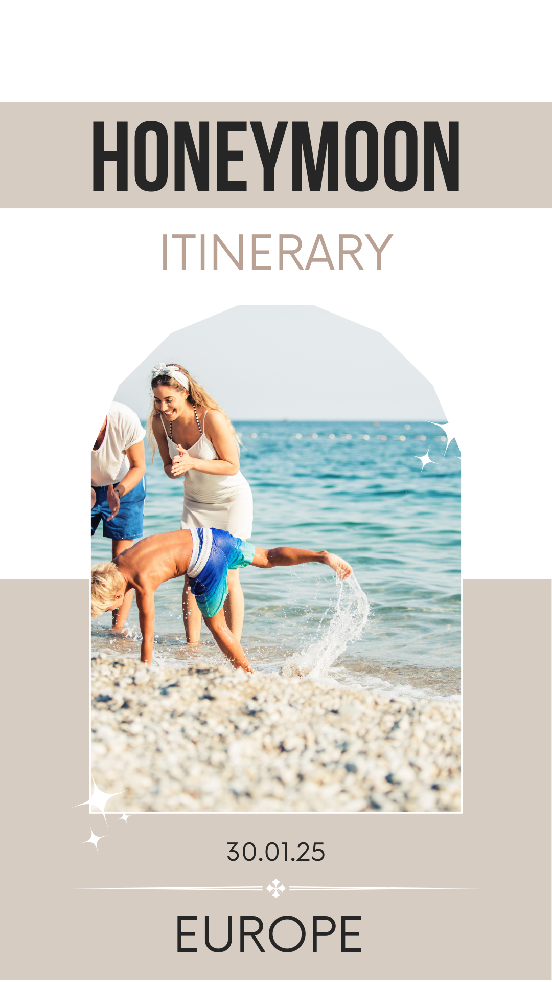 Honeymoon Itinerary Template Editable Canva Design for Trip Planning