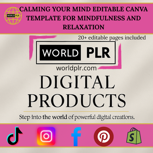 Calming Your Mind Editable Canva Template for Mindfulness and Relaxation