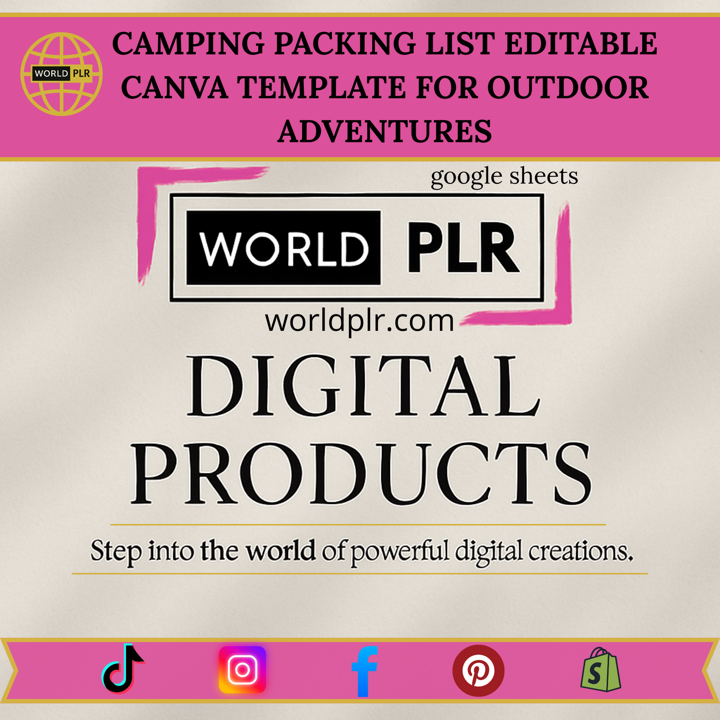 Camping Packing List Editable Canva Template for Outdoor Adventures