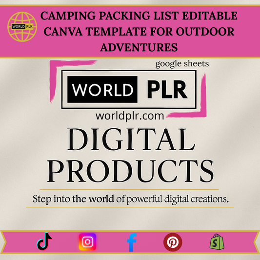 Camping Packing List Editable Canva Template for Outdoor Adventures