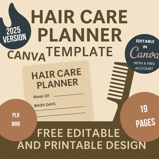 Canva Free Editable Hair Care Planner Template
