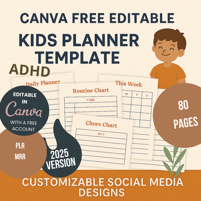 Canva Free Editable Kids ADHD Planner Template