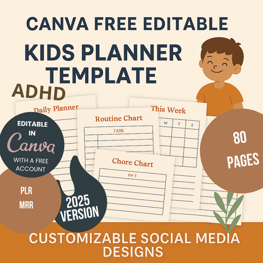 Canva Free Editable Kids ADHD Planner Template