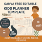 Canva Free Editable Kids ADHD Planner Template