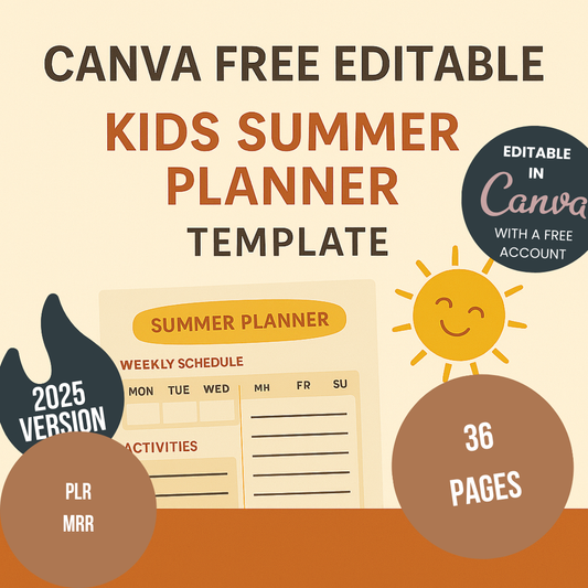 Canva Free Editable Kids Summer Planner Template