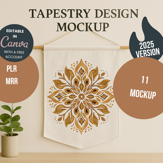 Canva Free Template Editable Tapestry Design Mockup for Printables