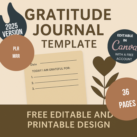 Plantilla de diario de gratitud de Canva: diseño editable e imprimible gratuito