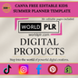 Canva Free Editable Kids Summer Planner Template