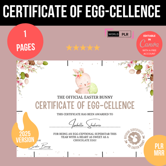Certificate of Egg-cellence