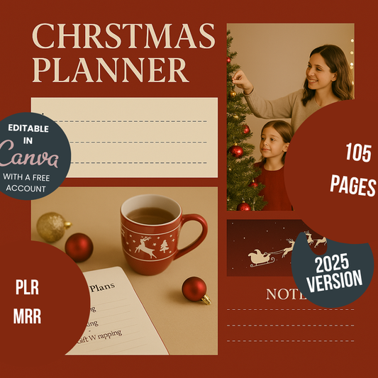 Christmas Planner Editable Canva Template for Holiday Organization