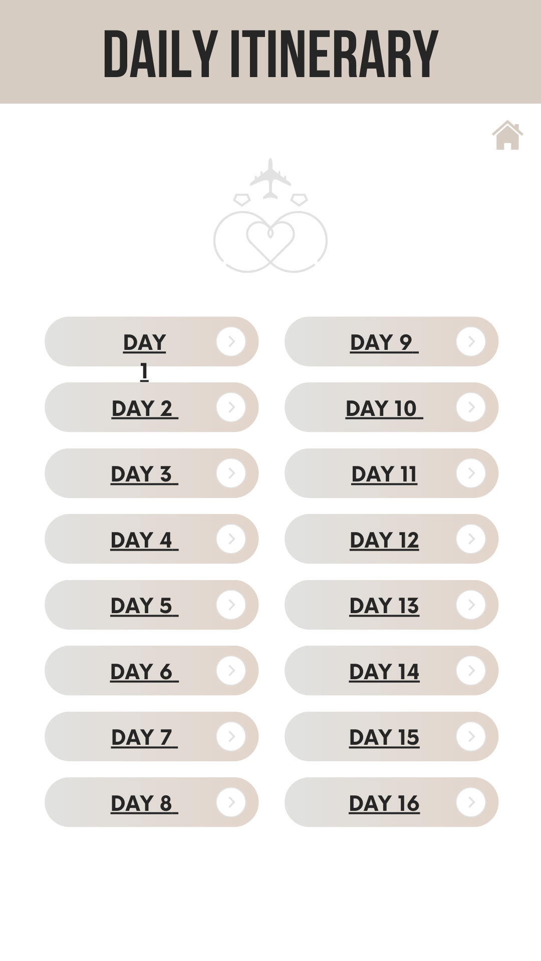 Honeymoon Itinerary Template Editable Canva Design for Trip Planning