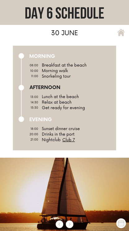 Honeymoon Itinerary Template Editable Canva Design for Trip Planning