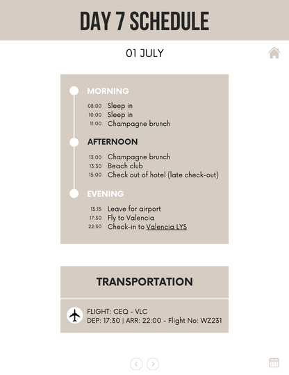 Honeymoon Itinerary Template Editable Canva Design for Trips