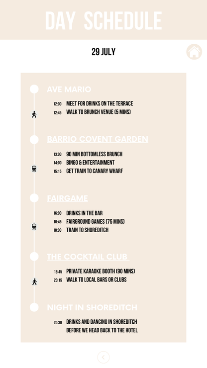 Hen Party Itinerary Template Editable Canva Design for Bachelorette Events