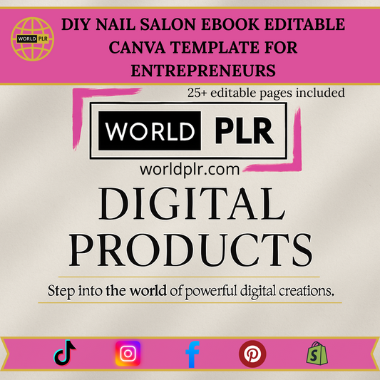 DIY Nail Salon E-Book Editable Canva Template for Entrepreneurs