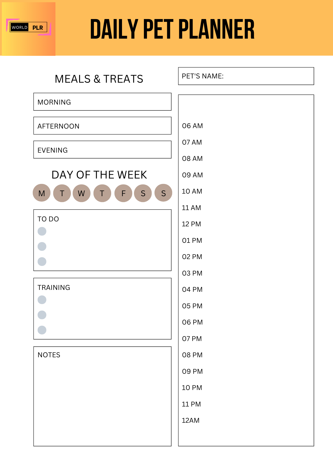 Daily Pet Planner