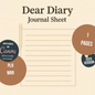 Dear Diary Journal Sheet
