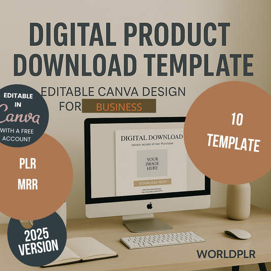 Digital Product Download Template Editable Canva Design for Businesses