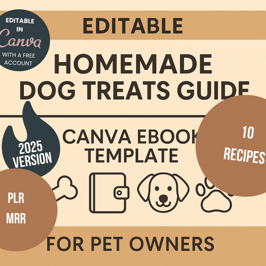 Dog Treats Recipe Book Editable Canva Template for Pet Lovers