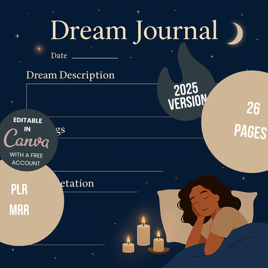 Dream Journal Editable Canva Template for Nighttime Reflections
