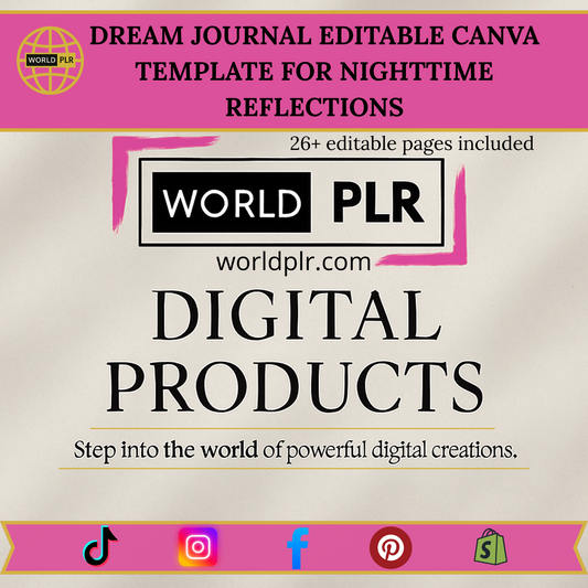 Dream Journal Editable Canva Template for Nighttime Reflections