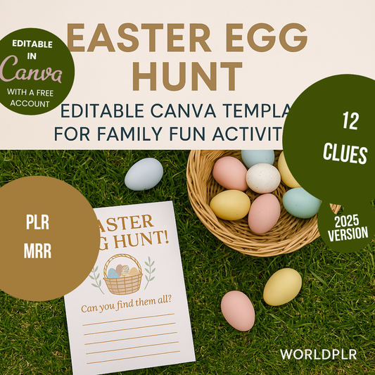 Easter Egg Hunt Editable Canva Template for Family Fun Activities