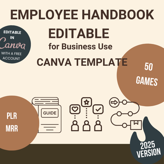 Employee Handbook Editable Canva Template for Business Use