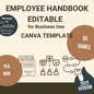 Employee Handbook Editable Canva Template for Business Use