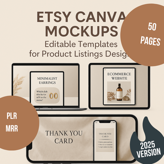 Etsy Canva Mockups Editable Templates for Product Listings Design