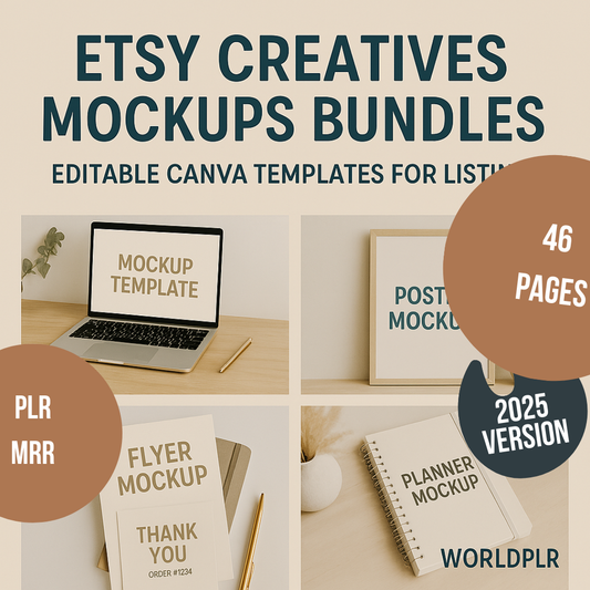 Etsy Creatives Mockups Bundles Editable Canva Templates for Listings