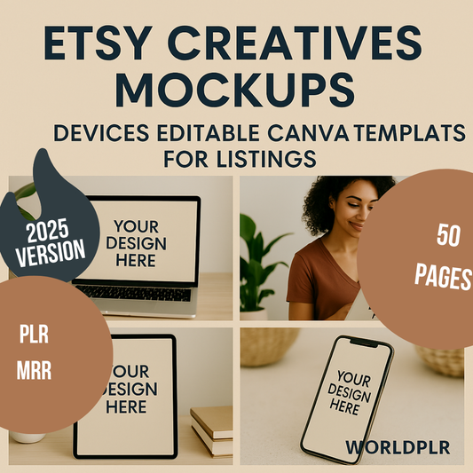 Etsy Creatives Mockups Devices Editable Canva Templates for Listings