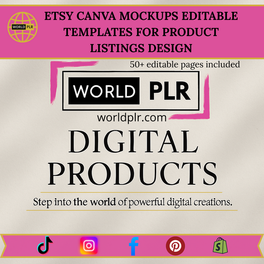 Etsy Canva Mockups Editable Templates for Product Listings Design