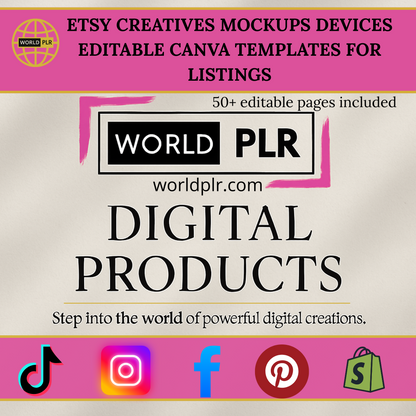 Etsy Creatives Mockups Devices Editable Canva Templates for Listings