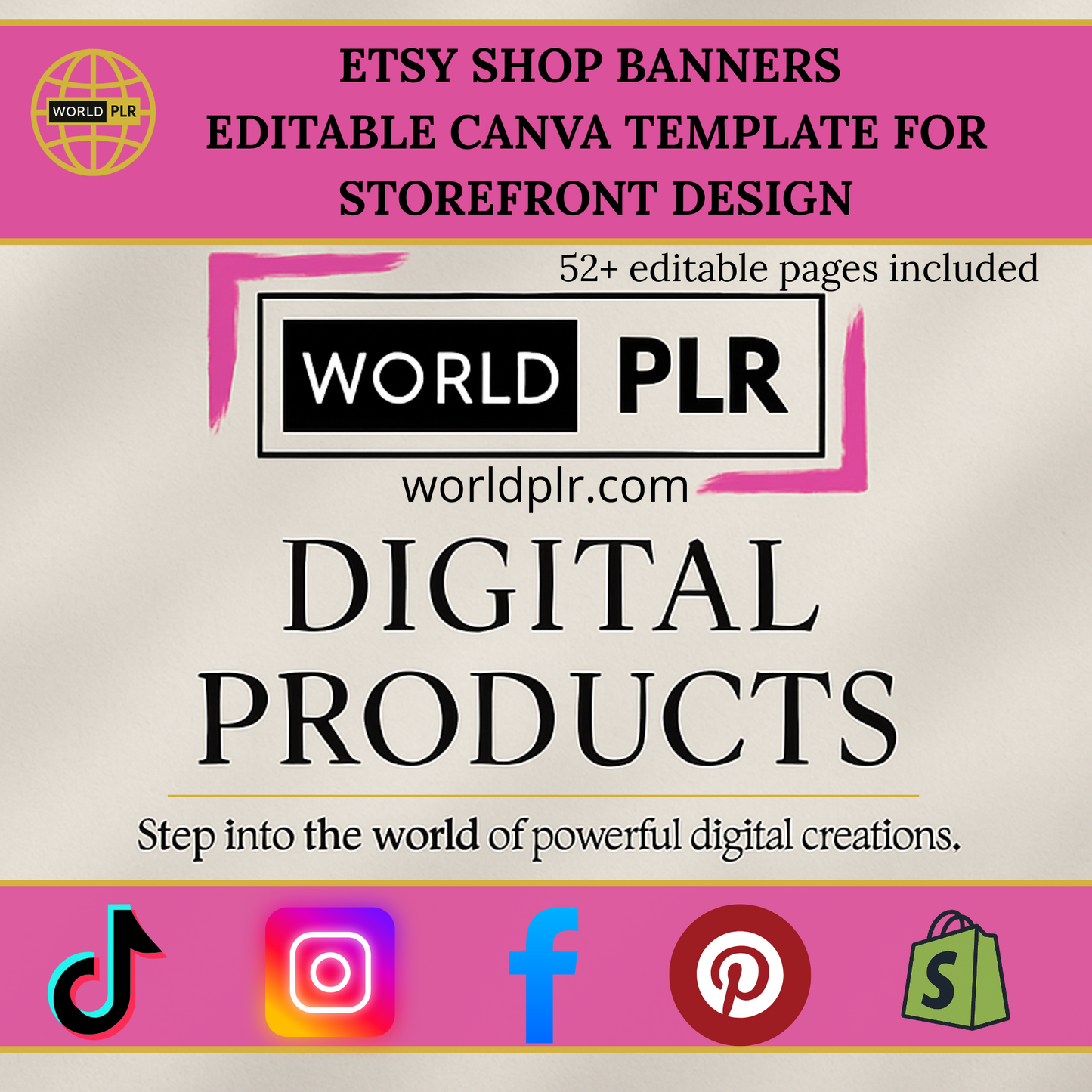 Etsy Shop Banners Editable Canva Template for Storefront Design