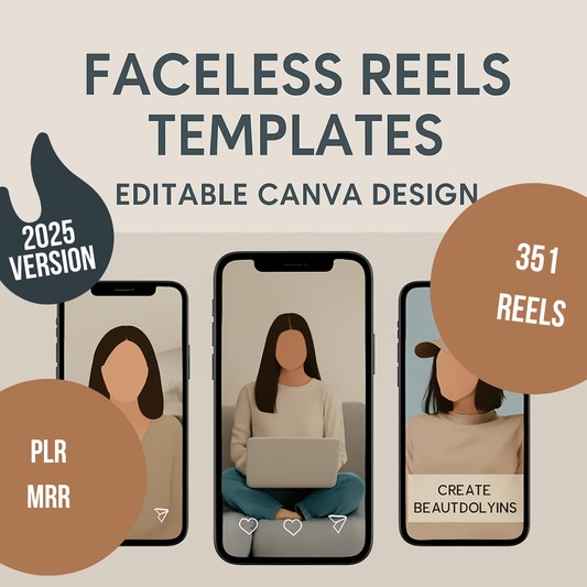 Faceless Reels Templates Editable Canva Design for Social Media Content