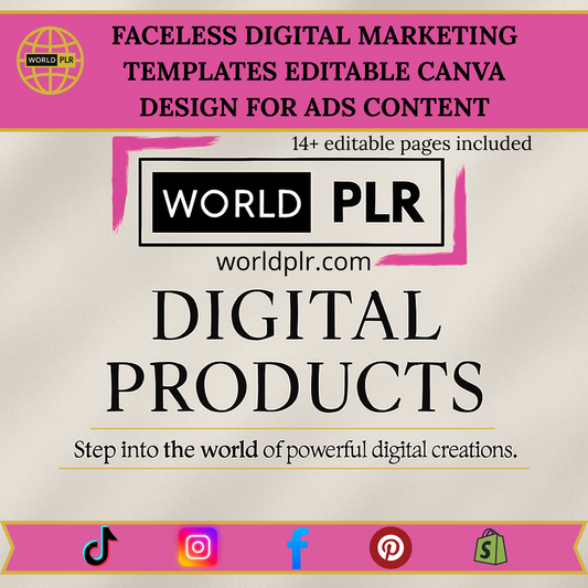 Faceless Digital Marketing Templates Editable Canva Design for Ads Content