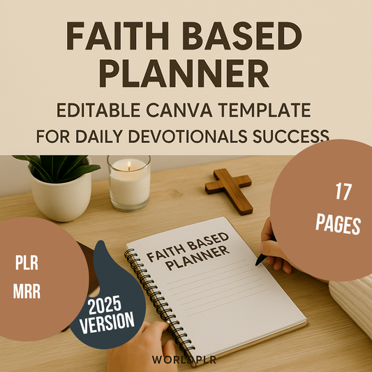 Faith Based Planner Editable Canva Template for Daily Devotionals Success