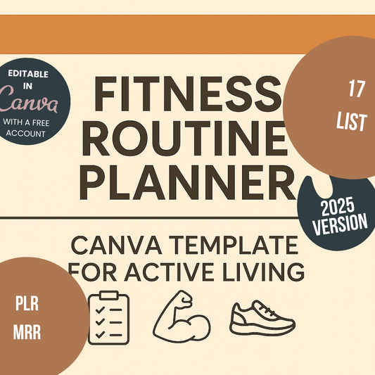 Fitness Checklists Editable Canva Template for Workout Routines