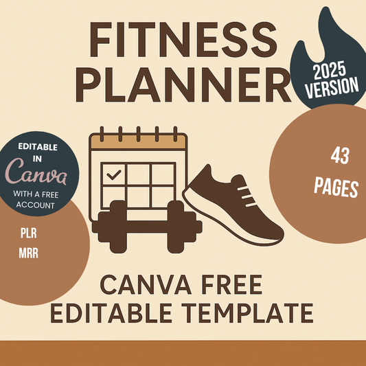 Fitness Planner Canva Free Editable Template