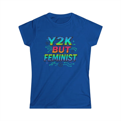 Y2K Glitch Cloth T-Shirt - Y2K BUT FEMINIST | Rainbow Tech Equality Tee | Digital Empowerment Graphic