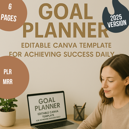 Goal Planner Editable Canva Template for Achieving Success Daily