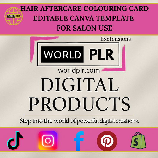 Hair Aftercare Colouring Card Editable Canva Template for Salon Use