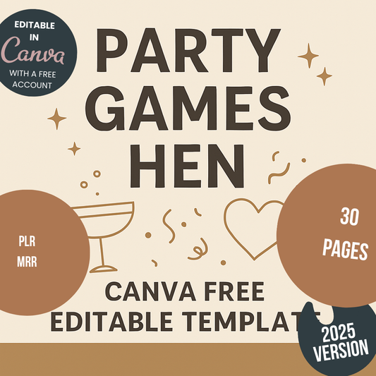 Hen Party Games Canva Free Editable Template