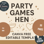 Hen Party Games Canva Free Editable Template
