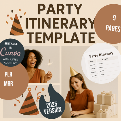 Hen Party Itinerary Template Editable Canva Design for Bachelorette Events