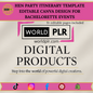 Hen Party Itinerary Template Editable Canva Design for Bachelorette Events