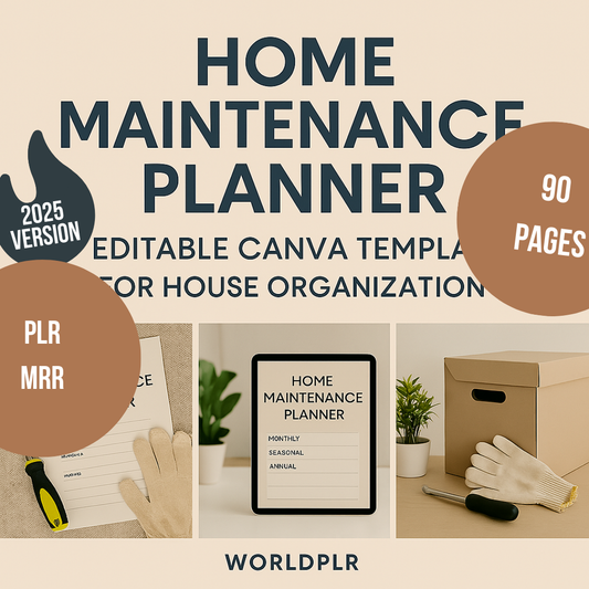 Home Maintenance Planner Editable Canva Template for House Organization