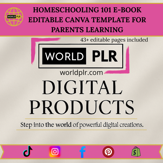 Homeschooling 101 E-Book Editable Canva Template for Parents Learning