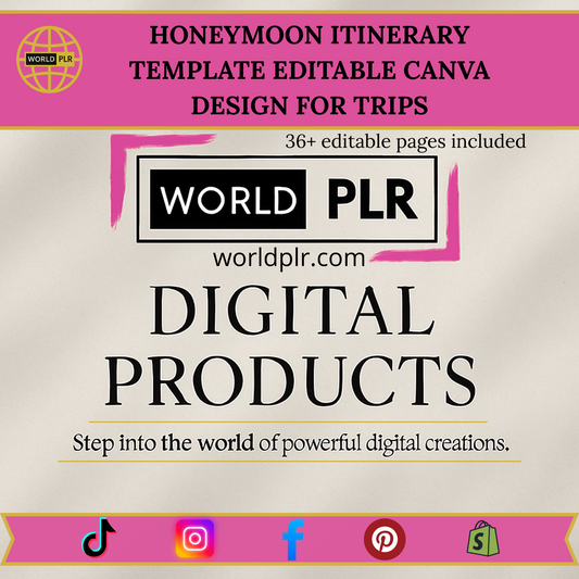 Honeymoon Itinerary Template Editable Canva Design for Trips